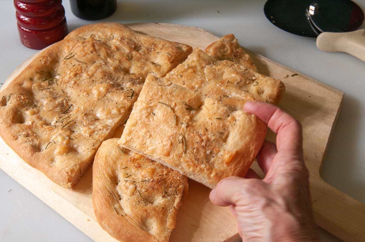 Baked focaccia