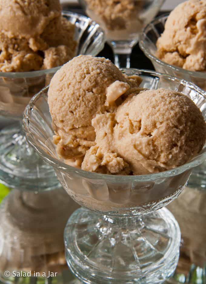 Homemade Coffee Ice Cream served in dessert goblets