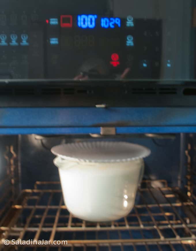 incubating yogurt in a conventional oven at 100 degrees F