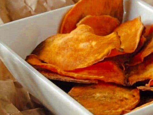 Thin Baked Sweet Potato Chips That Will Disappear in a Flash