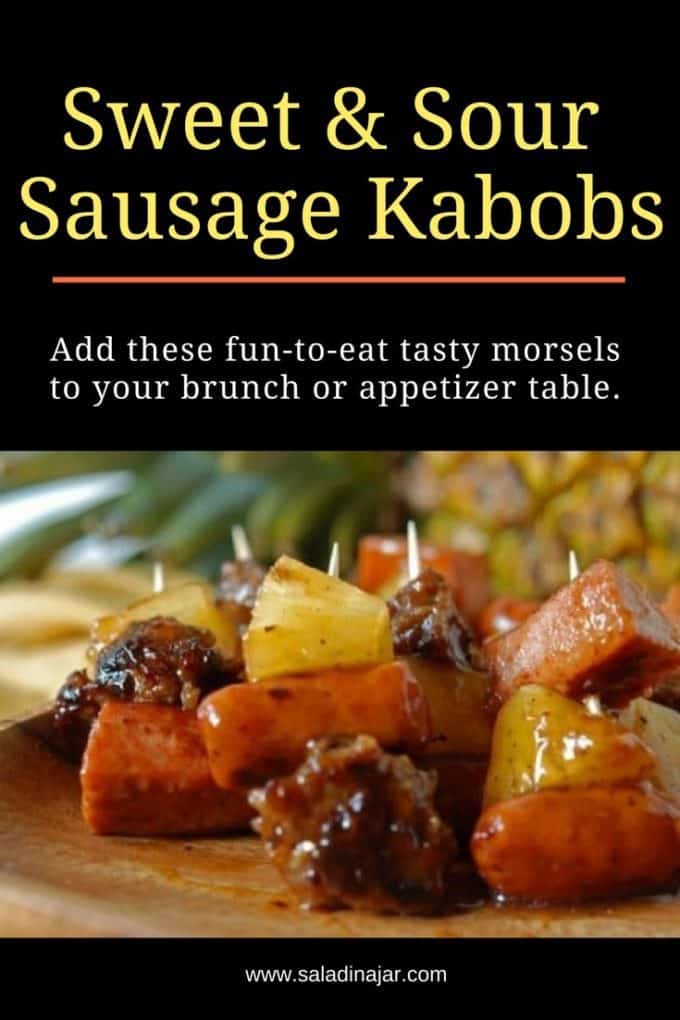Pinterest Image for Mini-Sausage Kabobs with Sweet and Sour Sauce