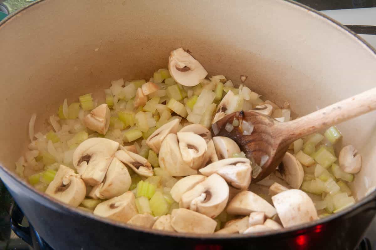 softening mushrooms