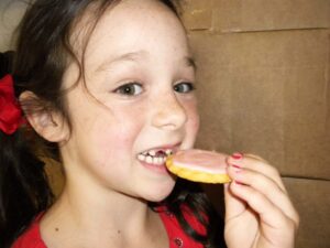 niece eating cookie