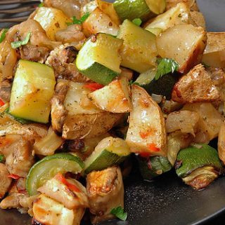 ROASTED EGGPLANT AND POTATOES