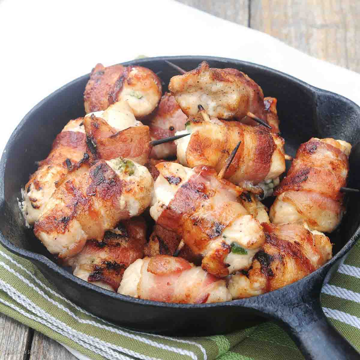 Shrimp, Pineapple, and Bacon in a Cast Iron Skillet