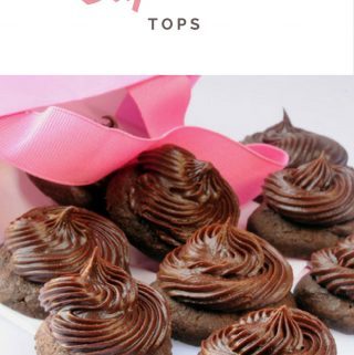 frosted cookies, chocolate, sour cream frosting, cupcake tops