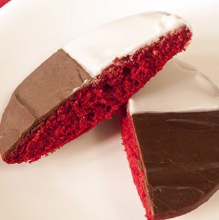 BLACK AND WHITE RED VELVET COOKIES