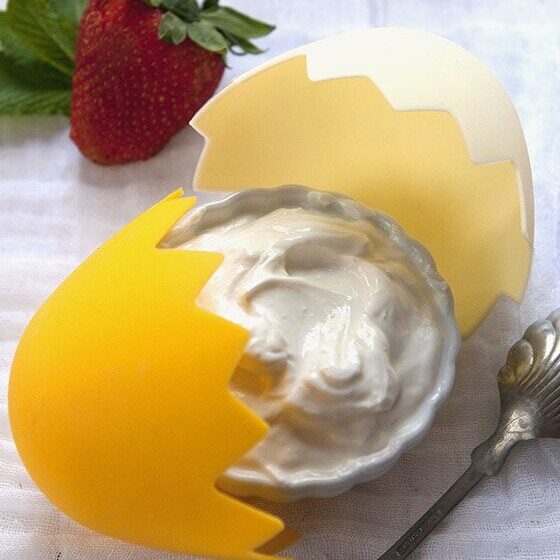 More Than Six Ways to Incubate Yogurt Without a Yogurt Maker --a silicone egg that appears to be "hatching" yogurt