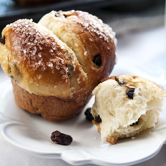 SUGAR-CRUSTED RAISIN BRIOCHE