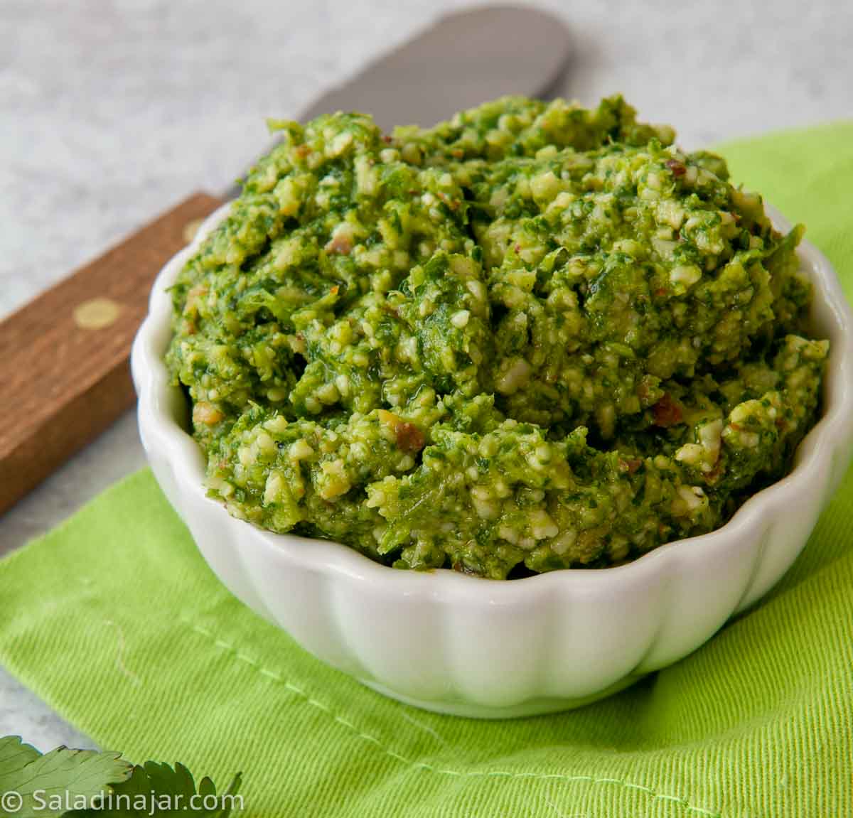 Cilantro Pesto with Green Chilies