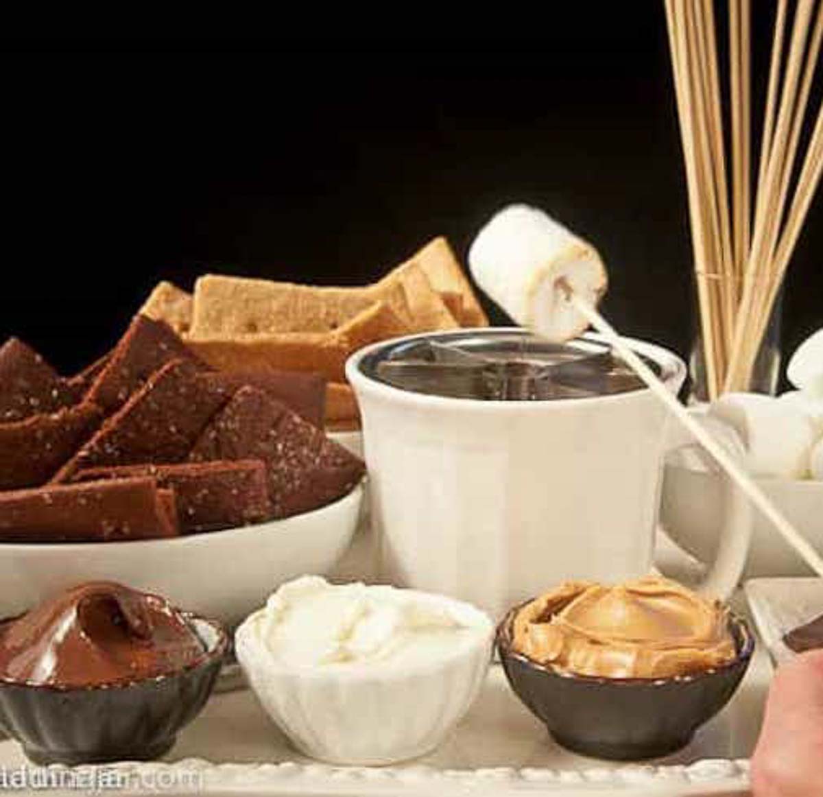 S'mores Charcuterie Board with DIY Tabletop Grill
