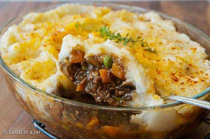 Shepherd's Pie-in serving bowl with serving spoon