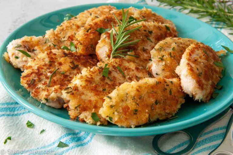 Pan-Fried Breaded Chicken Tenders with Rosemary and Parmesan