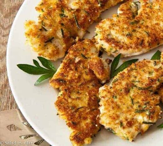 Pan-Fried Breaded Chicken Tenders with Rosemary and Parmesan