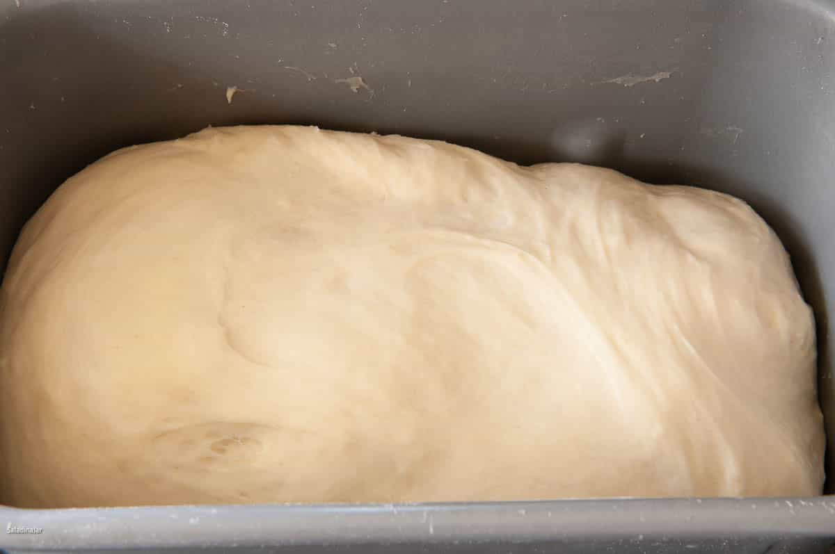 Dough has doubled in size by the end of the DOUGH cycle.