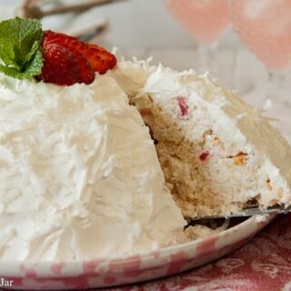 Strawberry Snowball Cake