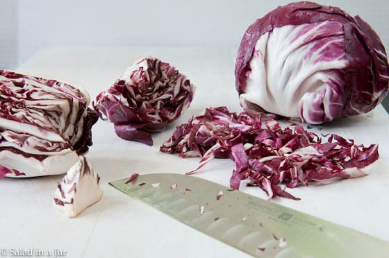 a head of radicchio with some of it chopped