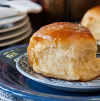 SWEET POTATO DINNER ROLLS WITH HONEY BUTTER GLAZE
