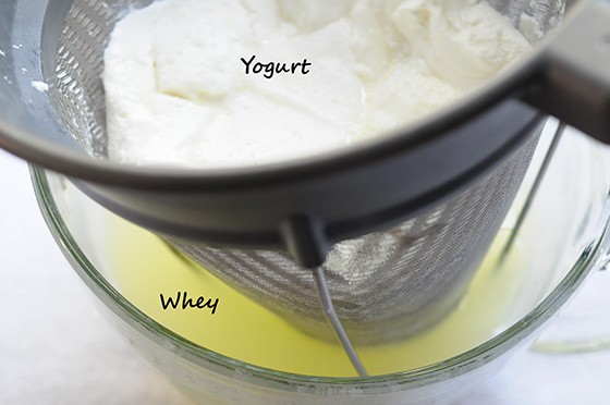 whey drained from yogurt