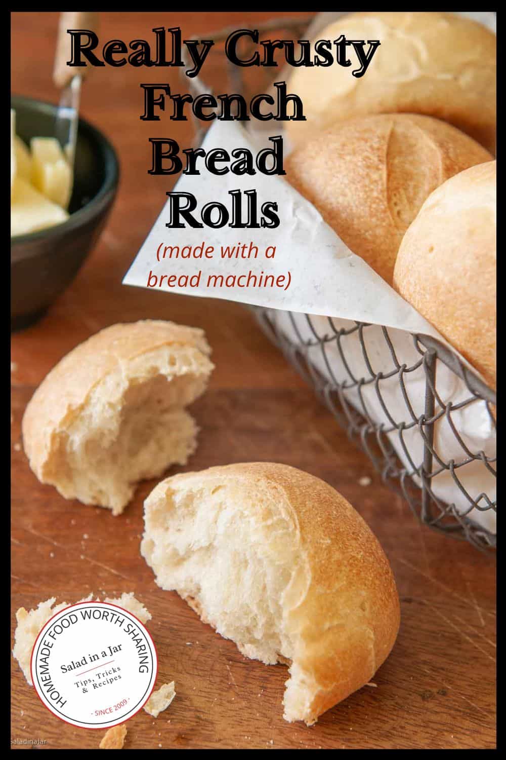 french bread rolls in a basket