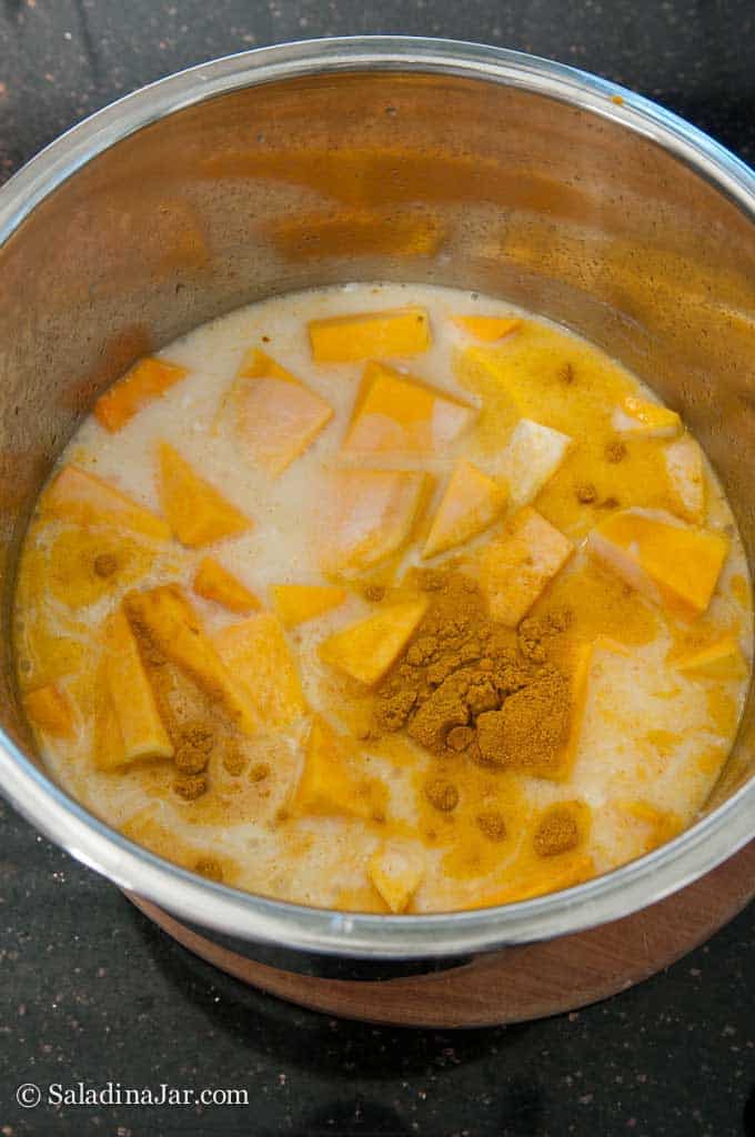 Adding curry to  Squash Soup