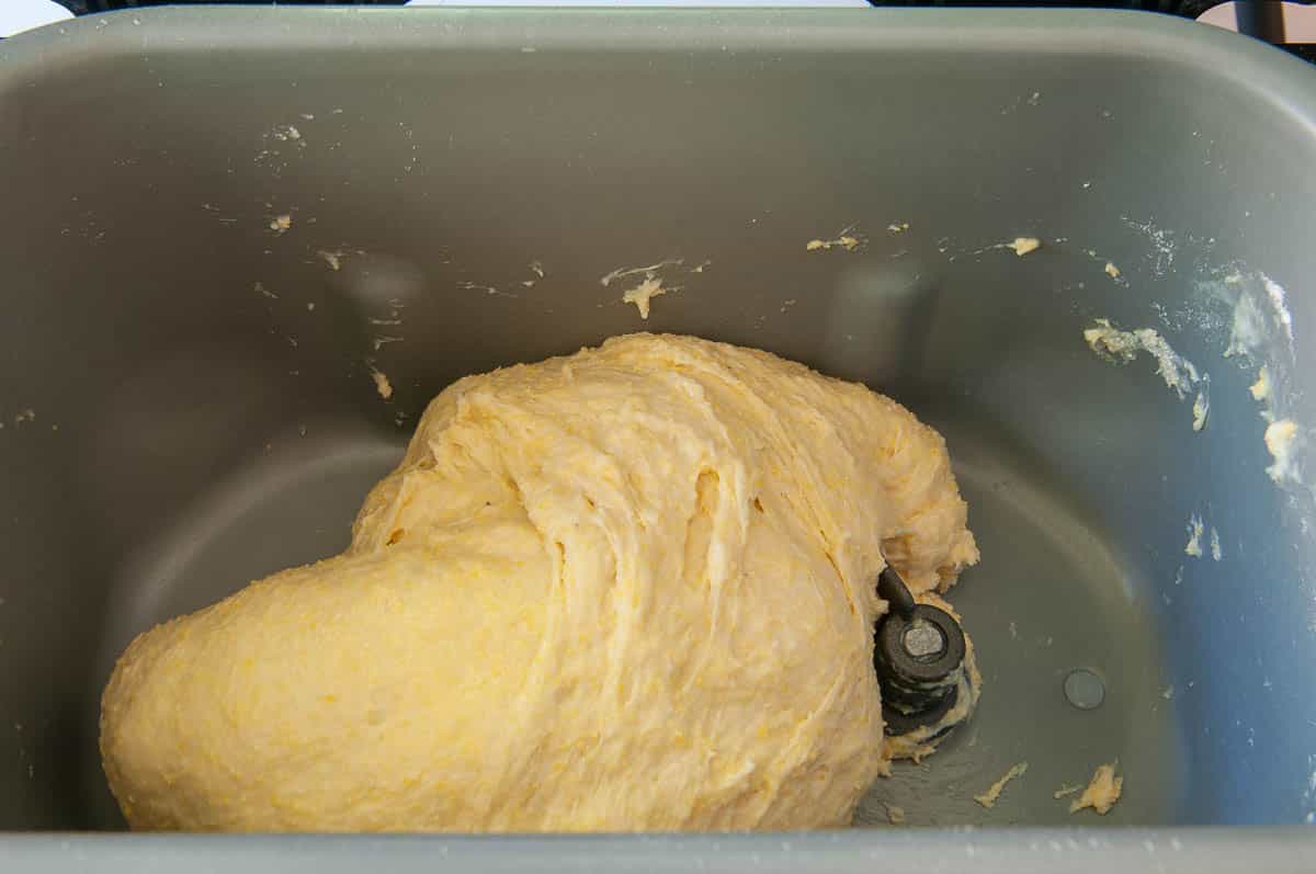 Smooth dough at the end of the kneading phase