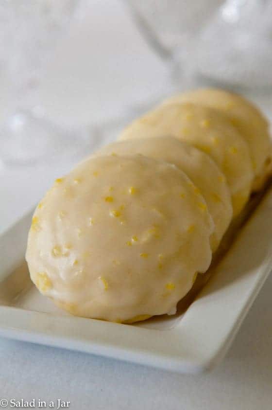 Frosted Lemon Cookies--on a serving platter