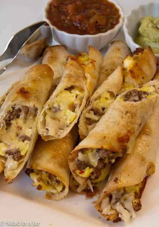 CRISPY EGG AND SAUSAGE BREAKFAST FLAUTAS