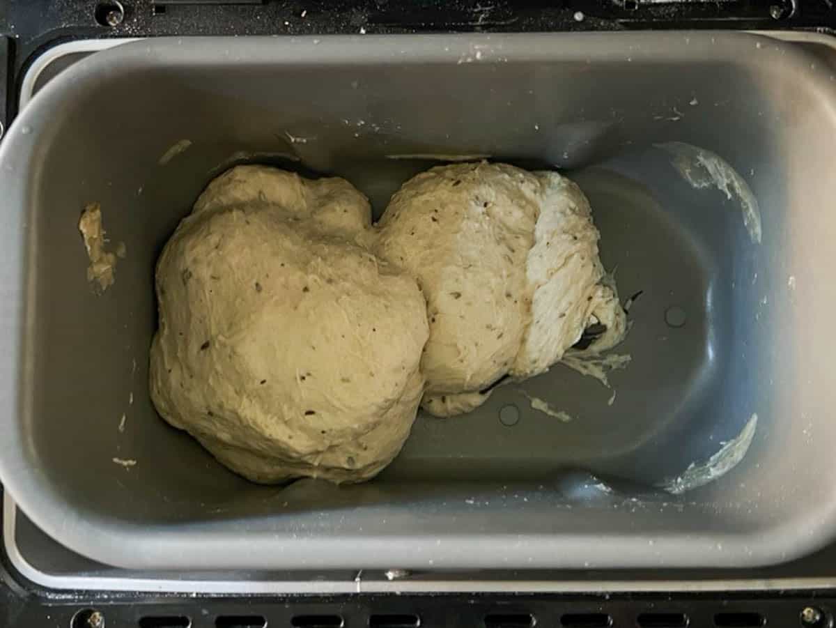 dough should look like this when the kneading is done.