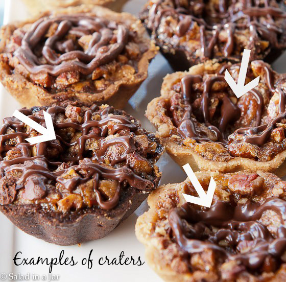 pecan mini tarts with craters