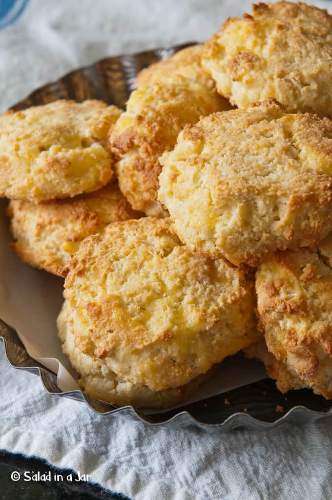 Cheddar Cheese Drop Biscuits with Yogurt and Almond Flour--Low Carb