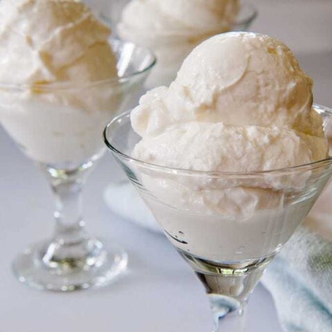 icelandic yogurt, in serving dishes