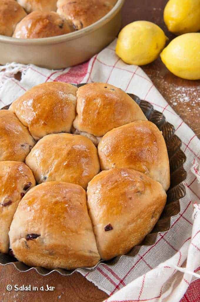 Cranberry-Lemon Dinner Rolls --two pans