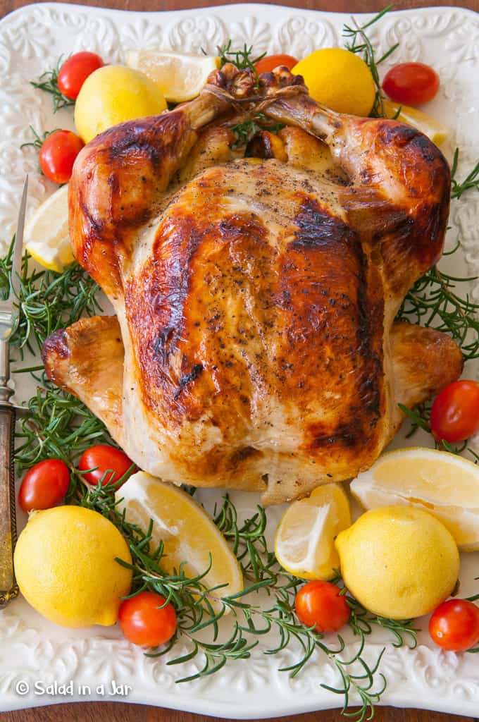 Oven-Roasted Lemon Rosemary Whole Chicken with Easy Gravy