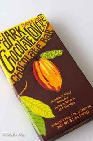 85% dark chocolate from Trader Joe's