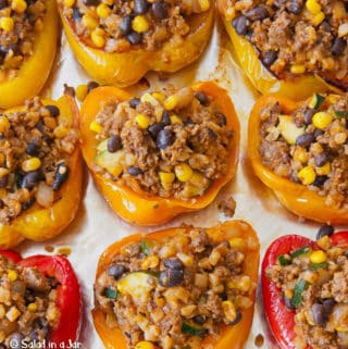 Southwestern Stuffed Peppers on tray