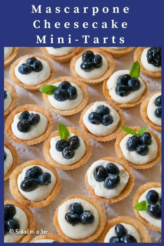 Pinterest images for no-bake minicheescake tarts