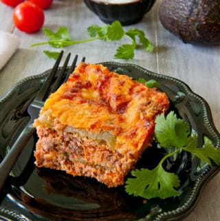 A serving of Baked Chili Relleno Pie