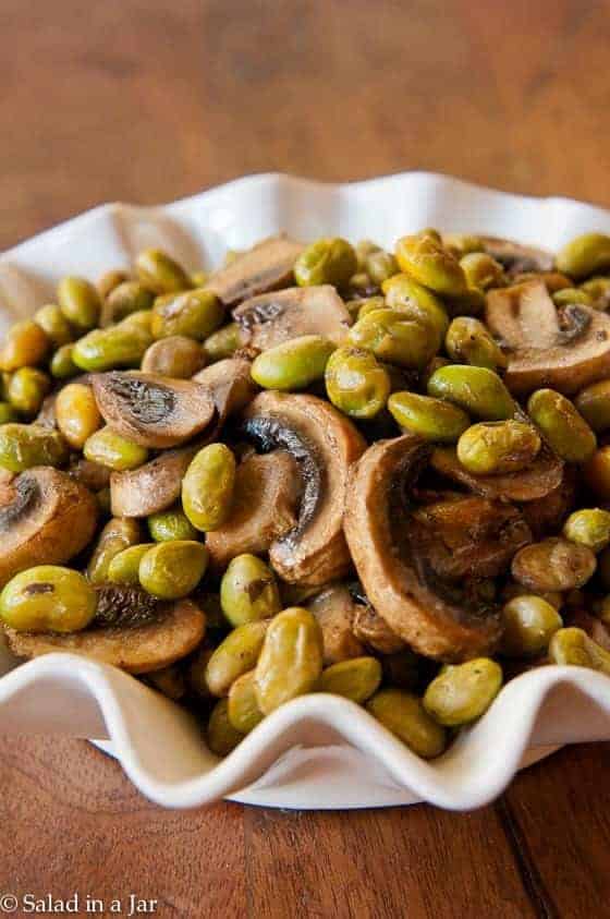Roasted Edamame and Mushrooms