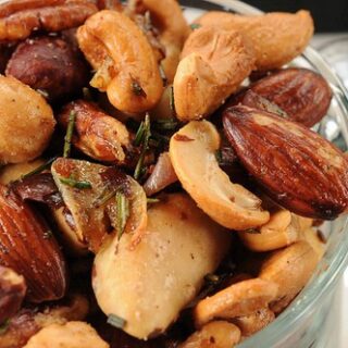 Warm and Toasty Nuts with Rosemary and Shallots