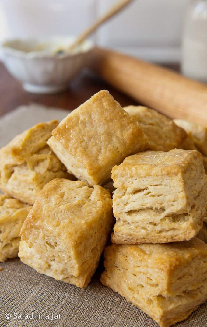 Honey-Butter Glazed Flaky Biscuits Made with Whey