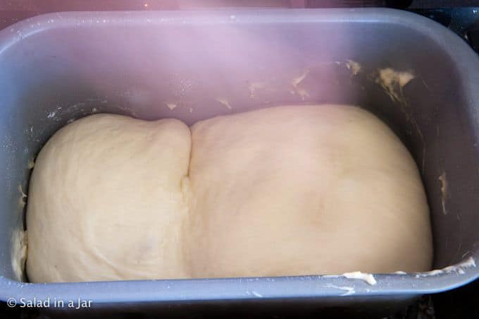 Dough is almost ready to remove from the pan with it doubles in volume.