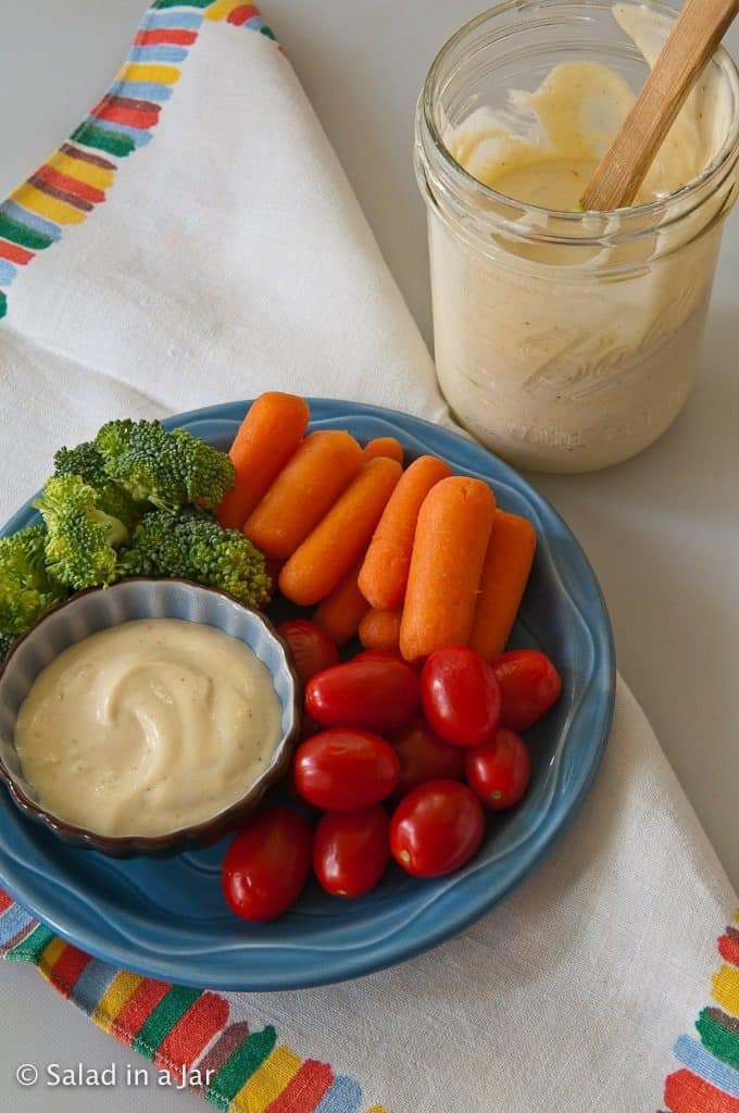 whey mayo as a dip with fresh veggies