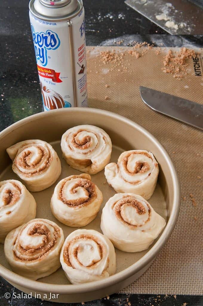 cinnamons rolls before the second rise