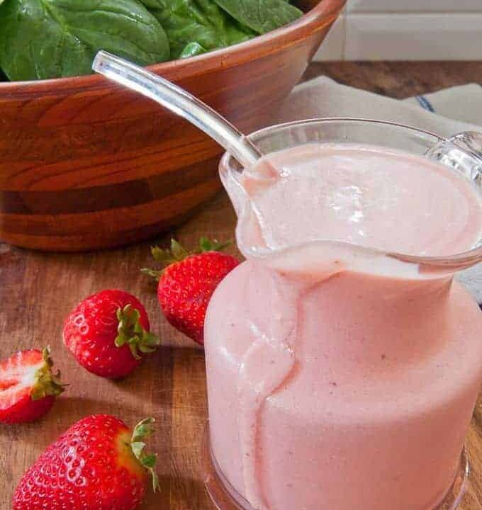 Strawberry Yogurt Salad Dressing--in a pitcher