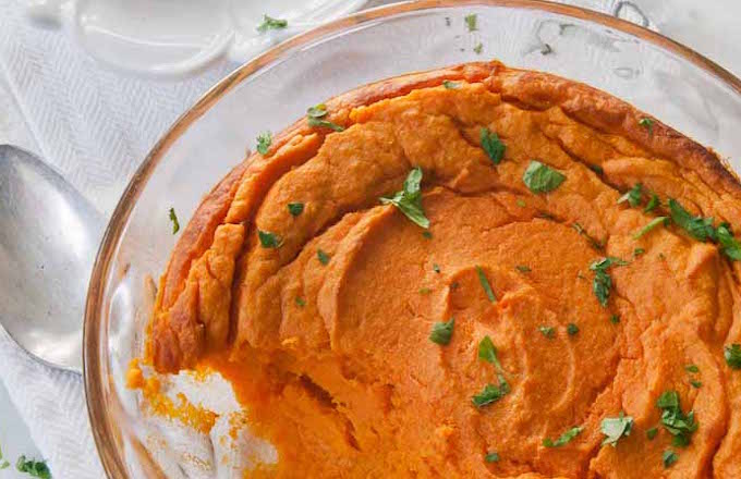 Carrot Casserole in a serving dish