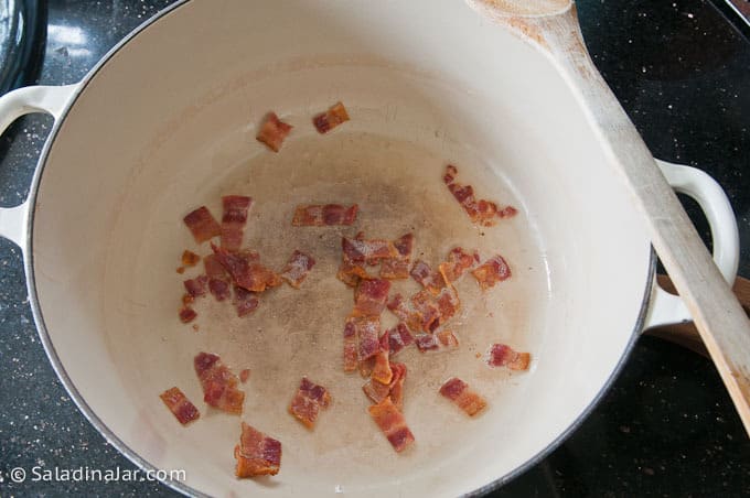 frying bacon bits