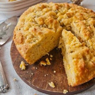 cloning the cornbread at the tavern--sliced and ready to eat