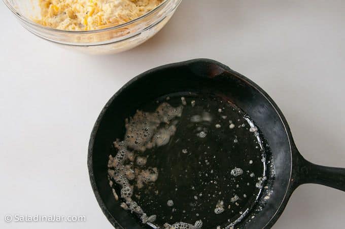 melting butter in skillet