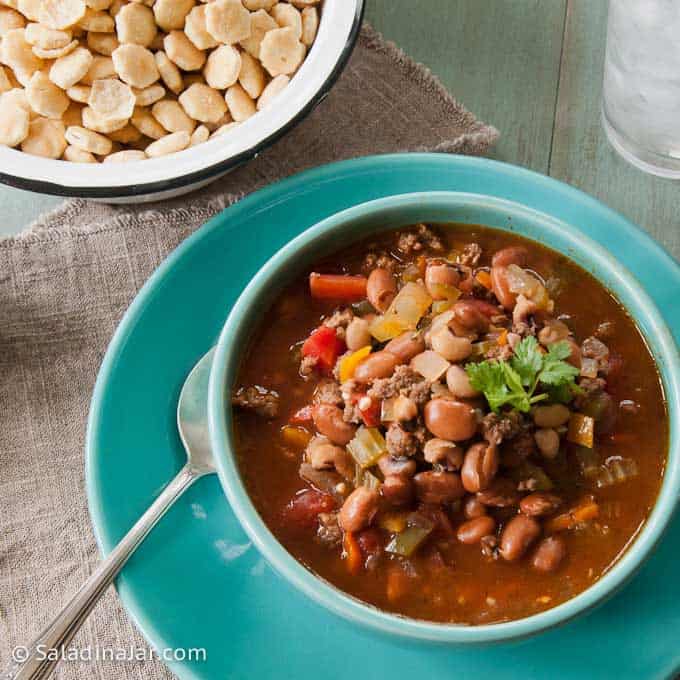  Black-Eyed Pea Soup in a bowl with spoon